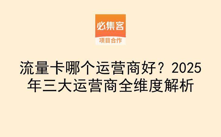 流量卡哪个运营商好？2025年三大运营商全维度解析-云推网创项目库