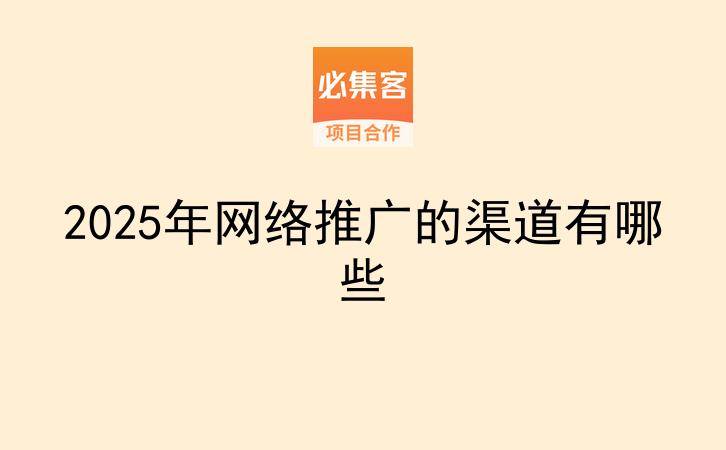 2025年网络推广的渠道有哪些-云推网创项目库