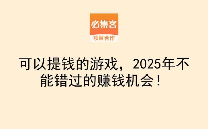 可以提钱的游戏，2025年不能错过的赚钱机会！-云推网创项目库