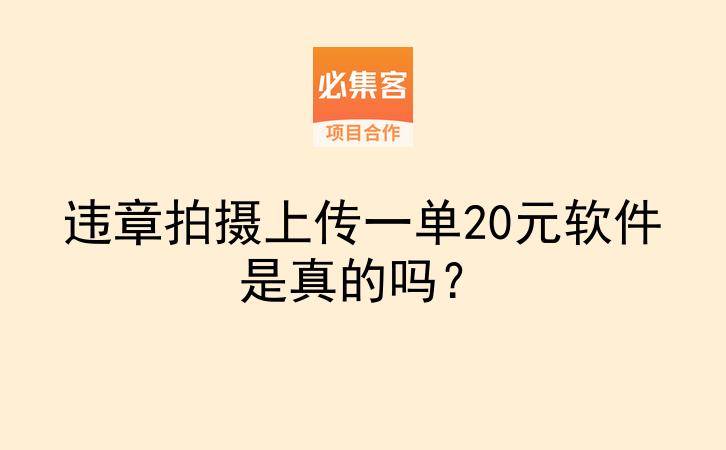 违章拍摄上传一单20元软件是真的吗？-云推网创项目库