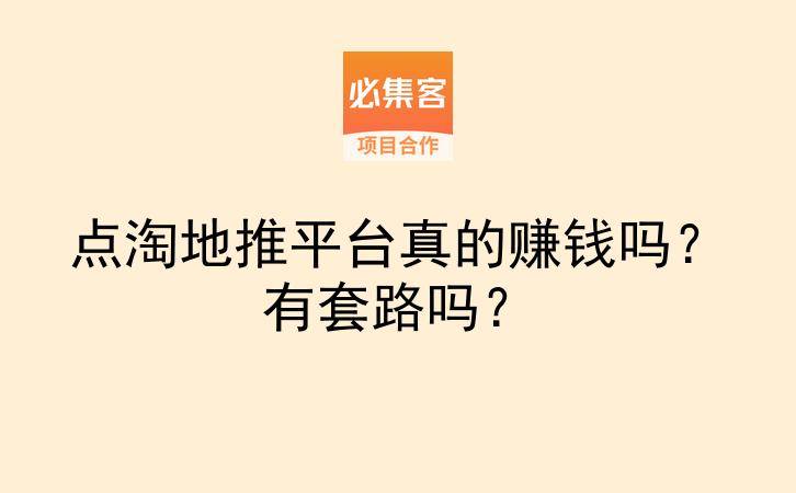点淘地推平台真的赚钱吗？有套路吗？-云推网创项目库