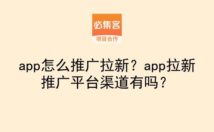 app怎么推广拉新？app拉新推广平台渠道有吗？-云推网创项目库