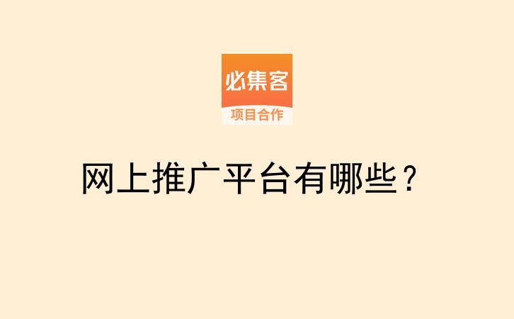 网上推广平台有哪些？-云推网创项目库