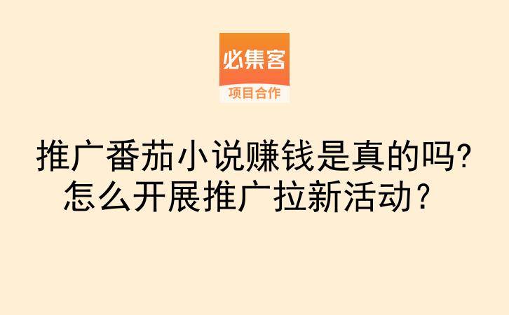 推广番茄小说赚钱是真的吗?怎么开展推广拉新活动？-云推网创项目库
