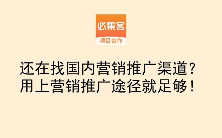 还在找国内营销推广渠道？用上营销推广途径就足够！-云推网创项目库