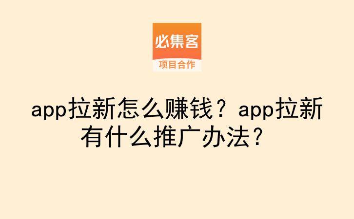 app拉新怎么赚钱?app拉新有什么推广办法?-云推网创项目库