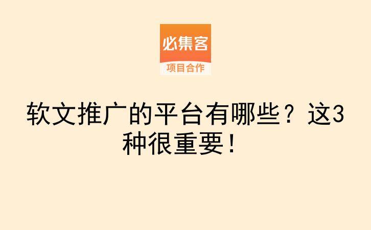 软文推广的平台有哪些?这3种很重要!-云推网创项目库