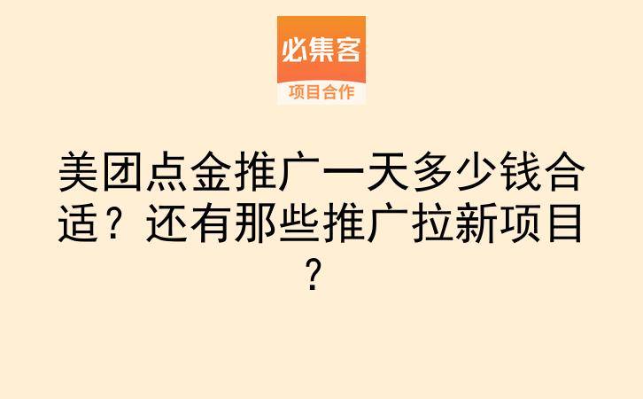 美团点金推广一天多少钱合适？还有那些推广拉新项目？-云推网创项目库