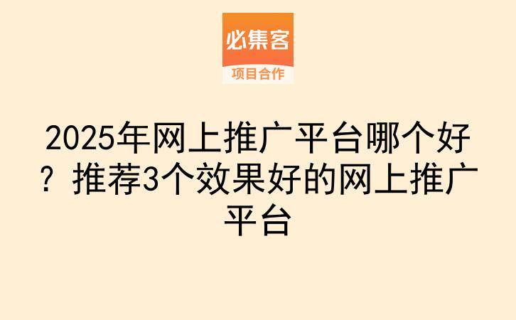 2025年网上推广平台哪个好?推荐3个效果好的网上推广平台-云推网创项目库