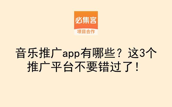 音乐推广app有哪些?这3个推广平台不要错过了!-云推网创项目库