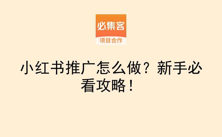 小红书推广怎么做？新手必看攻略！-云推网创项目库