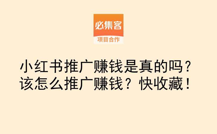 小红书推广赚钱是真的吗？该怎么推广赚钱？快收藏！-云推网创项目库