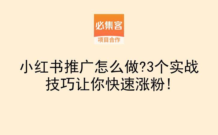 小红书推广怎么做?3个实战技巧让你快速涨粉!-云推网创项目库