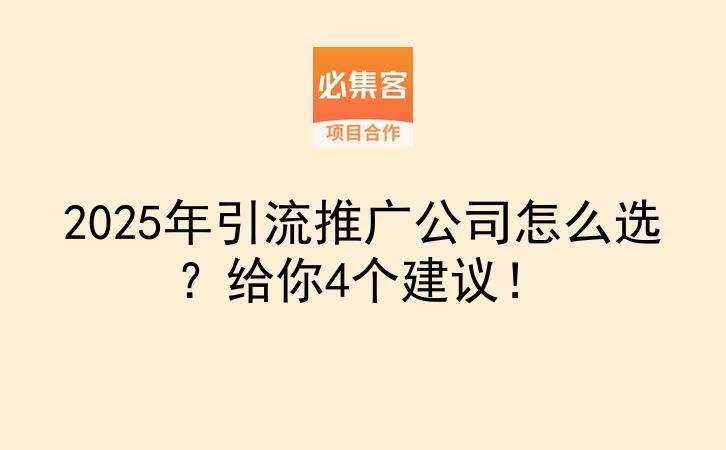 2025年引流推广公司怎么选?给你4个建议!-云推网创项目库