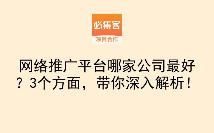 网络推广平台哪家公司最好?3个方面,带你深入解析!-云推网创项目库