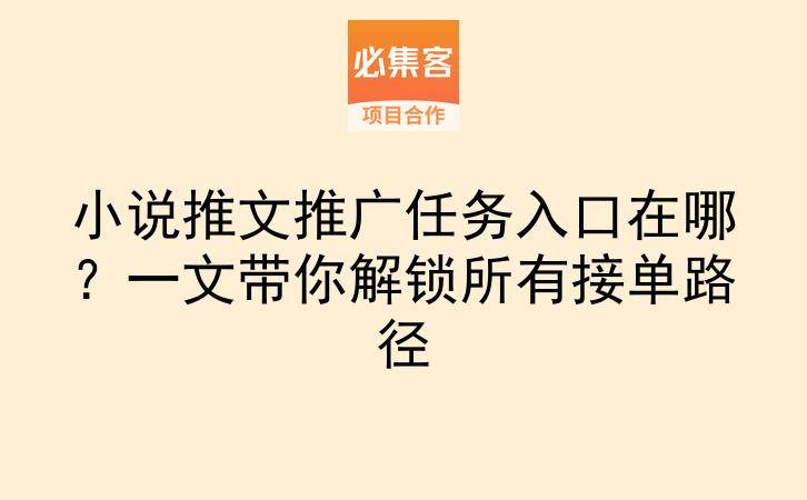 小说推文推广任务入口在哪？一文带你解锁所有接单路径-云推网创项目库