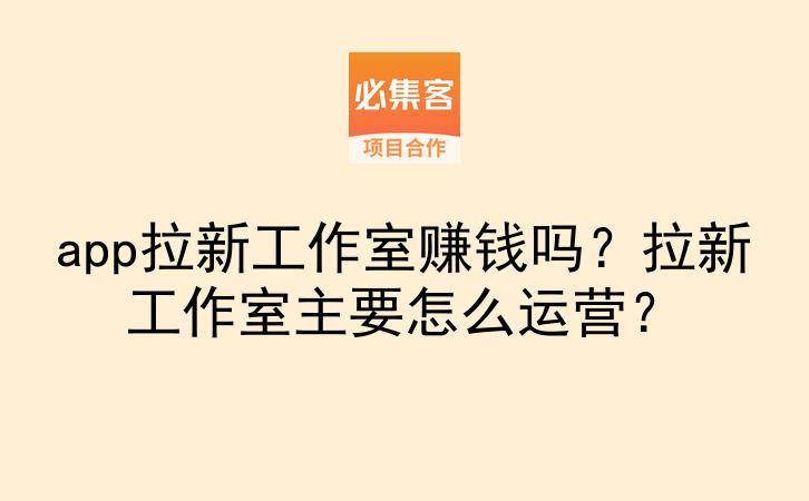 app拉新工作室赚钱吗？拉新工作室主要怎么运营？-云推网创项目库
