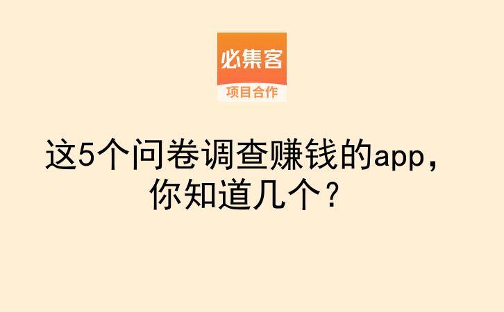 这5个问卷调查赚钱的app，你知道几个？-云推网创项目库