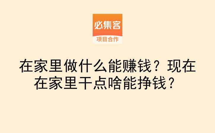 在家里做什么能赚钱?现在在家里干点啥能挣钱?-云推网创项目库