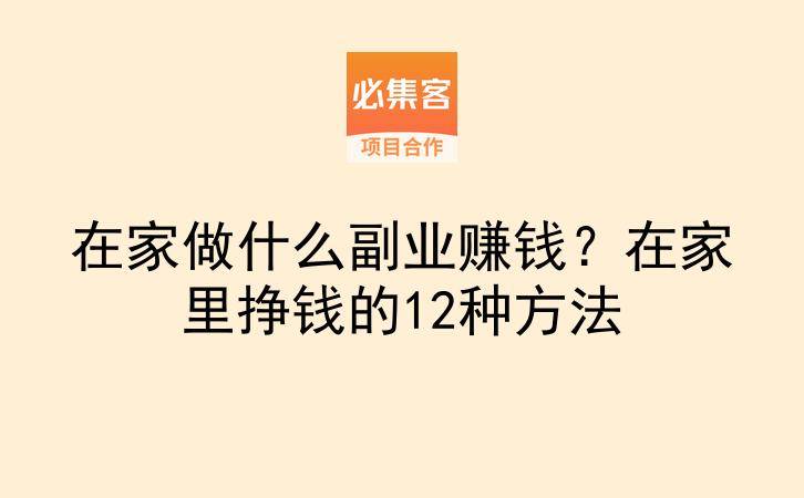 在家做什么副业赚钱?在家里挣钱的12种方法-云推网创项目库