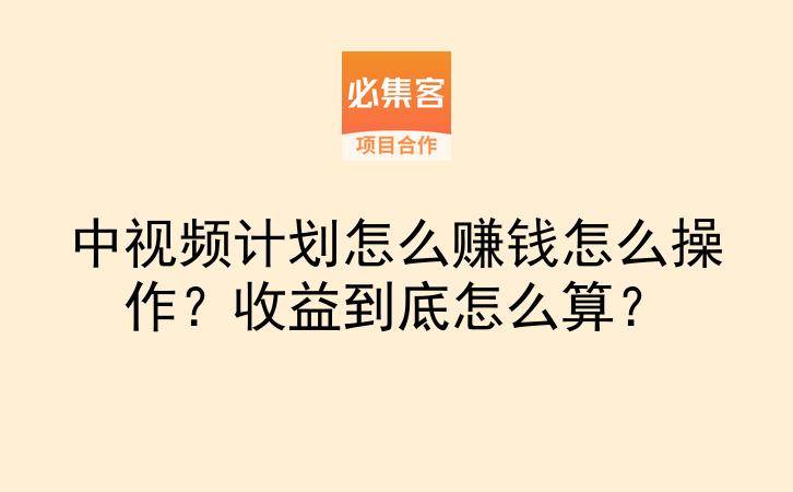 中视频计划怎么赚钱怎么操作？收益到底怎么算？-云推网创项目库