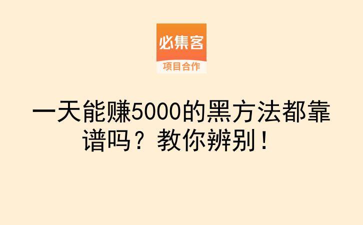 一天能赚5000的黑方法都靠谱吗？教你辨别！-云推网创项目库
