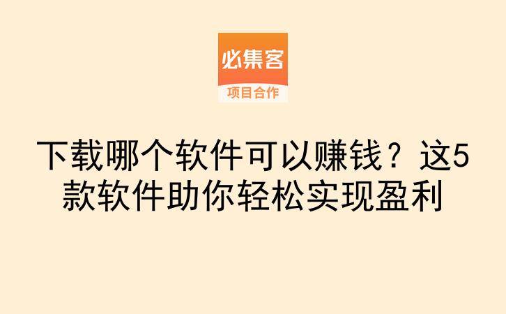 下载哪个软件可以赚钱？这5款软件助你轻松实现盈利-云推网创项目库