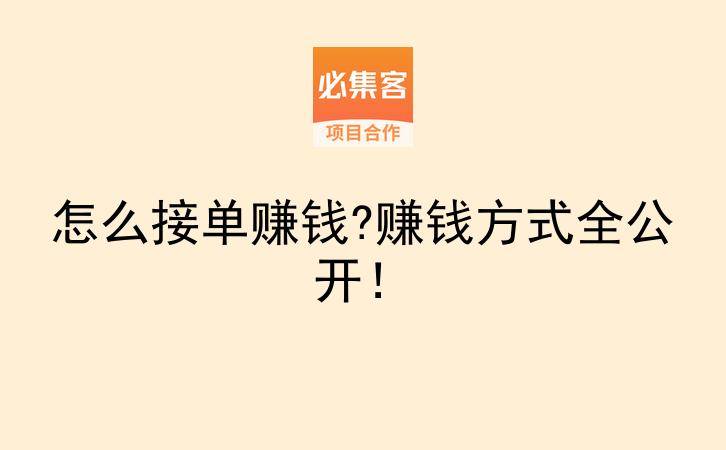 怎么接单赚钱?赚钱方式全公开！-云推网创项目库
