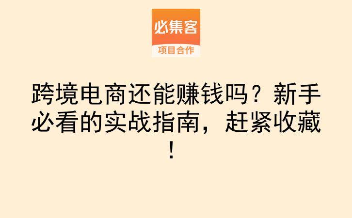 跨境电商还能赚钱吗？新手必看的实战指南，赶紧收藏！-云推网创项目库