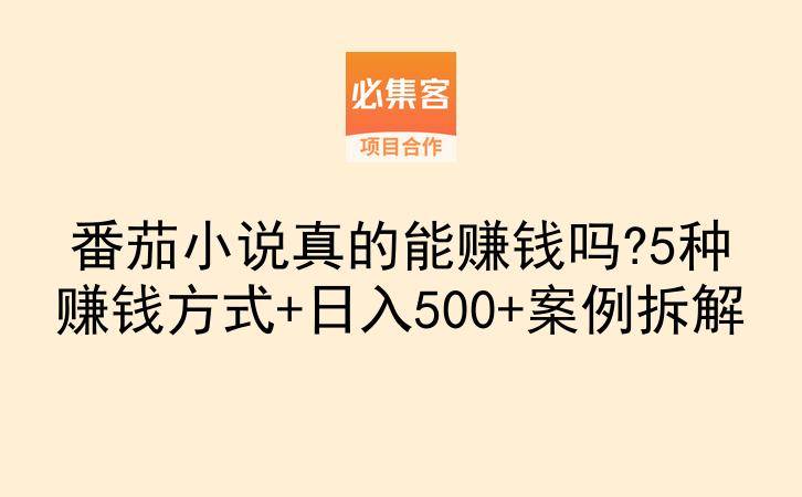 番茄小说真的能赚钱吗?5种赚钱方式+日入500+案例拆解-云推网创项目库