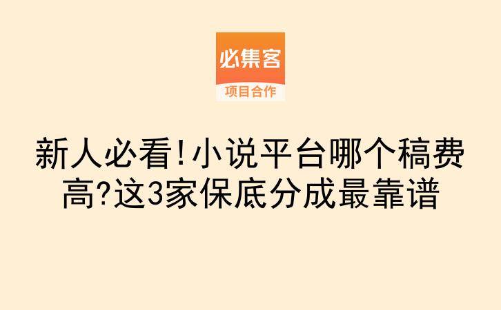 新人必看!小说平台哪个稿费高?这3家保底分成最靠谱-云推网创项目库
