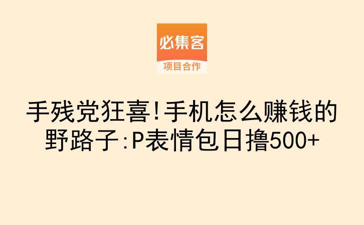 手残党狂喜!手机怎么赚钱的野路子:P表情包日撸500+-云推网创项目库