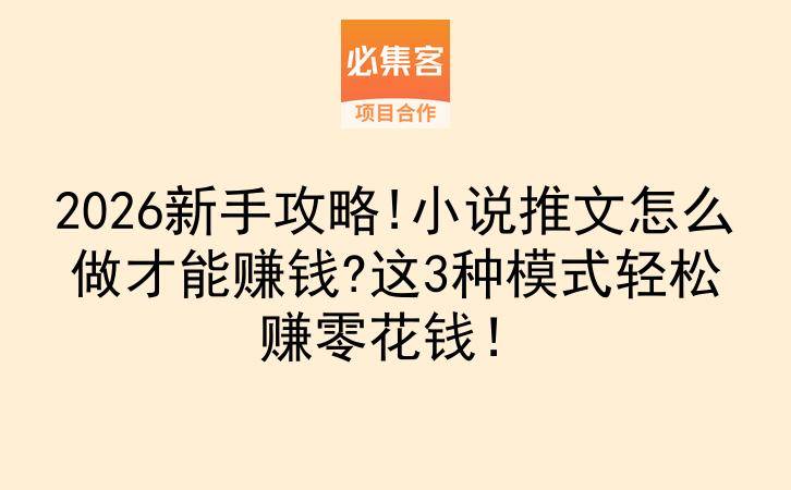2026新手攻略!小说推文怎么做才能赚钱?这3种模式轻松赚零花钱！-云推网创项目库
