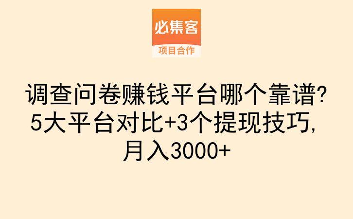调查问卷赚钱平台哪个靠谱?5大平台对比+3个提现技巧,月入3000+-云推网创项目库