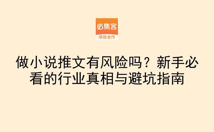 做小说推文有风险吗？新手必看的行业真相与避坑指南-云推网创项目库