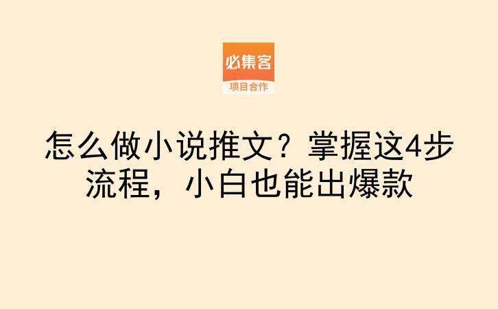 怎么做小说推文？掌握这4步流程，小白也能出爆款-云推网创项目库