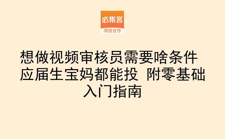想做视频审核员需要啥条件 应届生宝妈都能投 附零基础入门指南-云推网创项目库