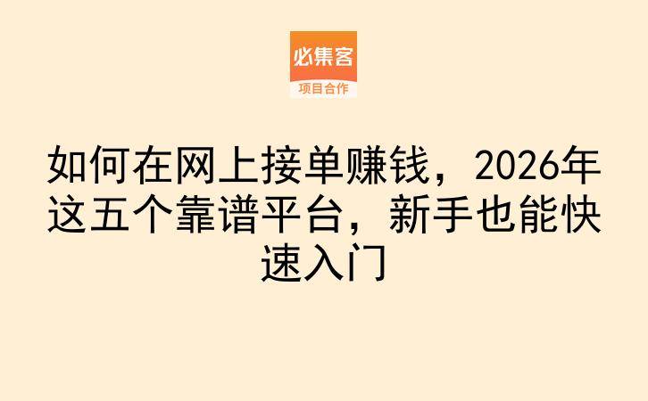 如何在网上接单赚钱,2026年这五个靠谱平台,新手也能快速入门-云推网创项目库