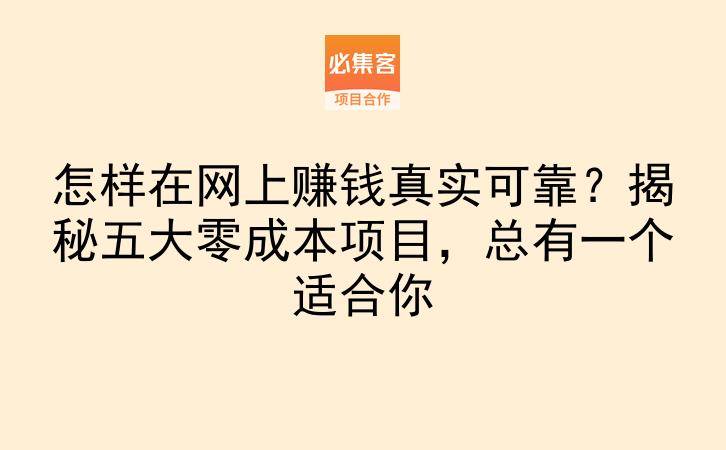 怎样在网上赚钱真实可靠？揭秘五大零成本项目，总有一个适合你-云推网创项目库