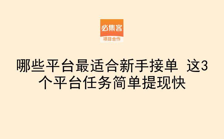 哪些平台最适合新手接单 这3个平台任务简单提现快-云推网创项目库