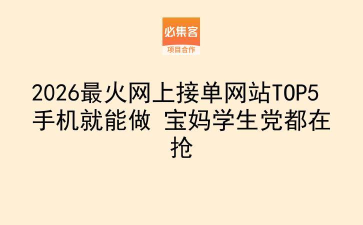 2026最火网上接单网站TOP5 手机就能做 宝妈学生党都在抢-云推网创项目库