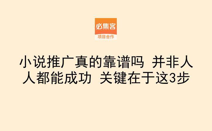 小说推广真的靠谱吗 并非人人都能成功 关键在于这3步-云推网创项目库