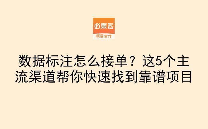数据标注怎么接单？这5个主流渠道帮你快速找到靠谱项目-云推网创项目库