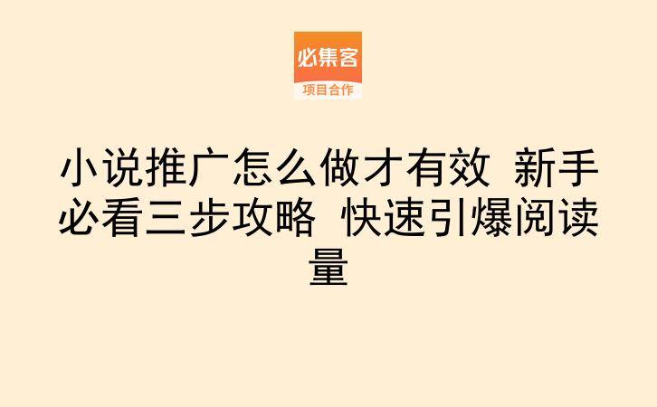 小说推广怎么做才有效 新手必看三步攻略 快速引爆阅读量-云推网创项目库