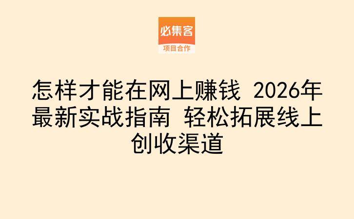 怎样才能在网上赚钱 2026年最新实战指南 轻松拓展线上创收渠道-云推网创项目库