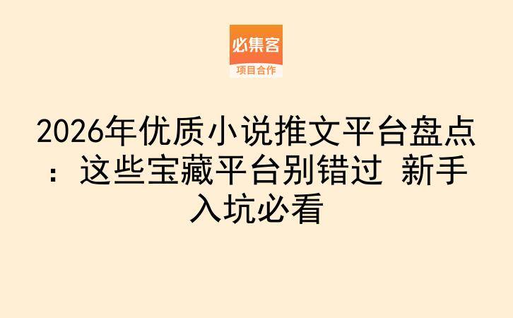 2026年优质小说推文平台盘点:这些宝藏平台别错过 新手入坑必看-云推网创项目库