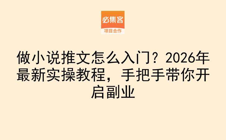 做小说推文怎么入门?2026年最新实操教程,手把手带你开启副业-云推网创项目库