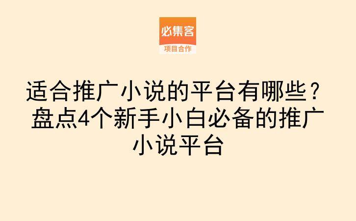 适合推广小说的平台有哪些？盘点4个新手小白必备的推广小说平台-云推网创项目库
