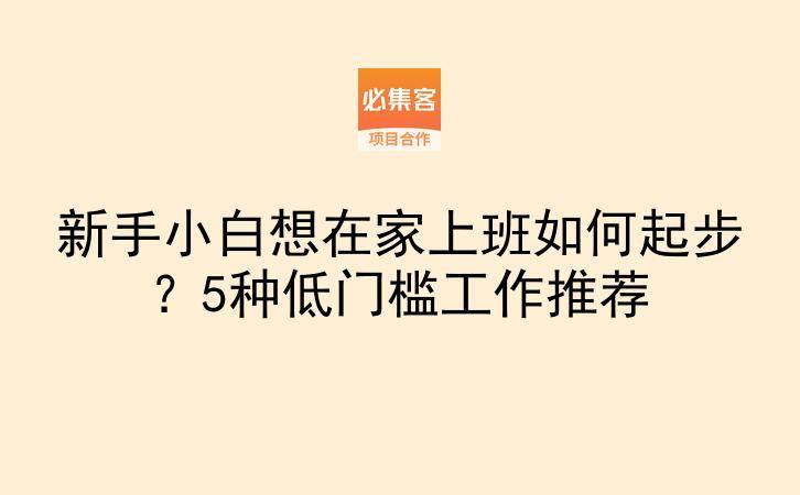 新手小白想在家上班如何起步？5种低门槛工作推荐-云推网创项目库