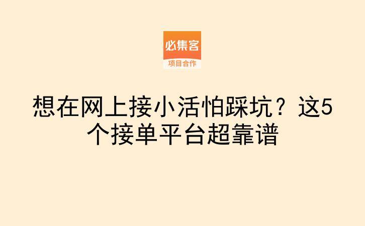 想在网上接小活怕踩坑?这5个接单平台超靠谱-云推网创项目库